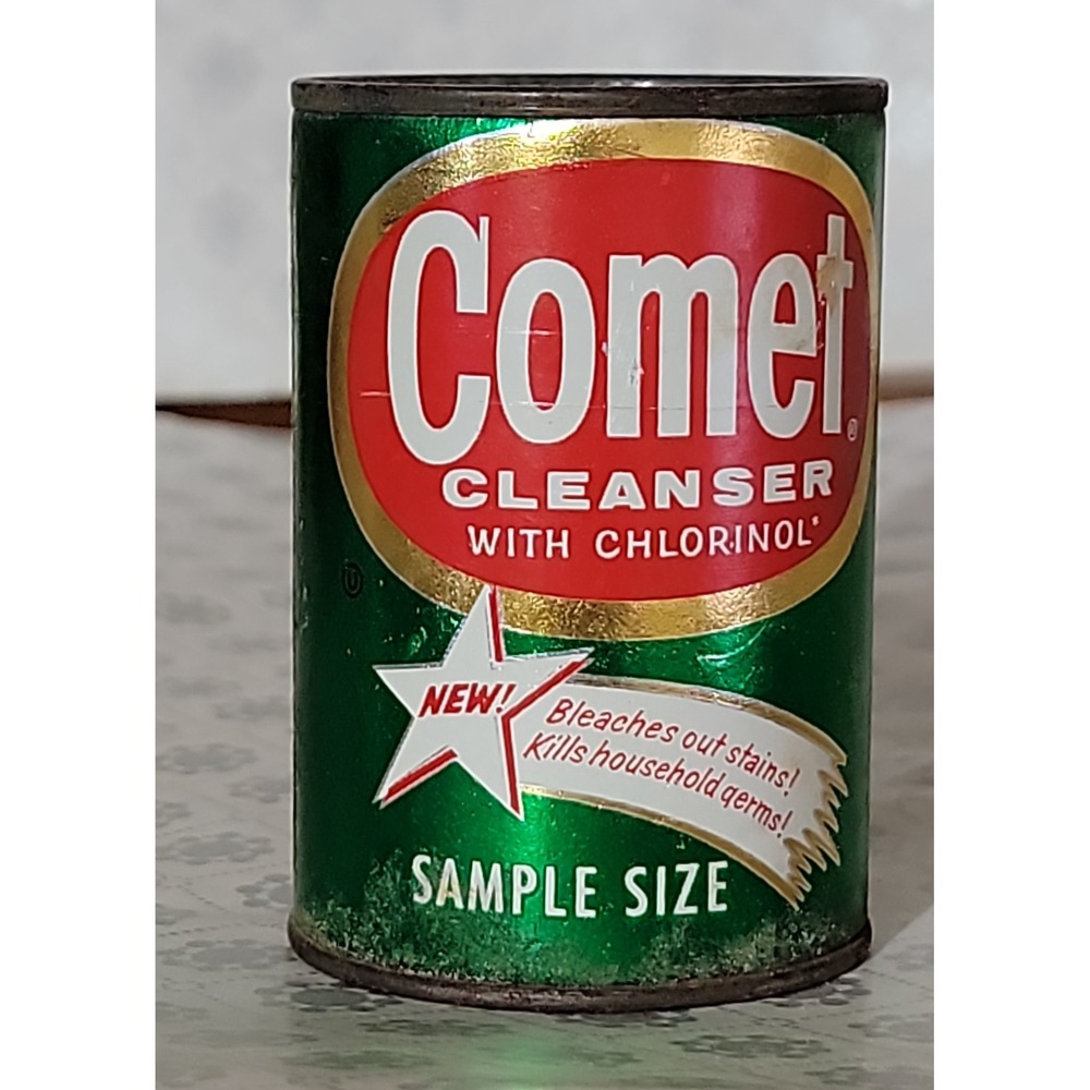 Vintage Comet Cleanser Sample Size Tin With Chlorinol Advertising